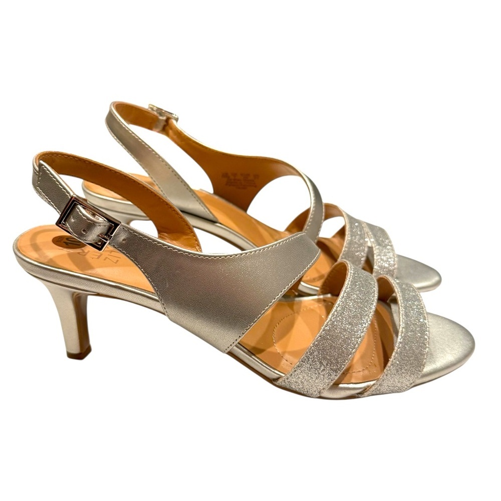 Naturalizer Silver Strappy Heels